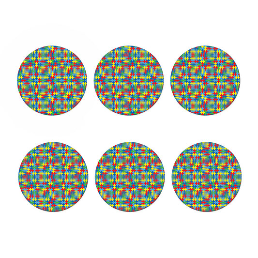 Autism Awareness Jigsaw Print Coaster Set