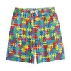 Autism Awareness Jigsaw Print Cotton Shorts