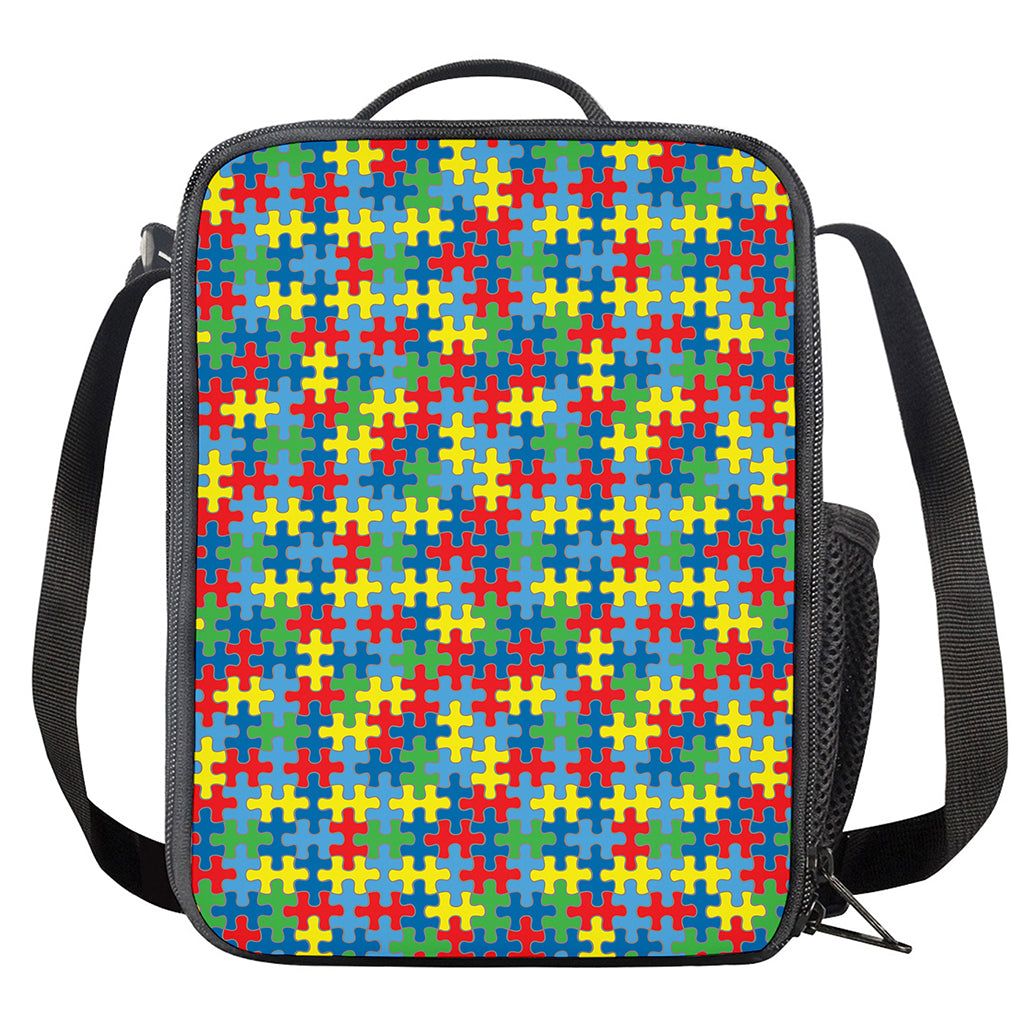 Autism Awareness Jigsaw Print Crossbody Lunch Bag