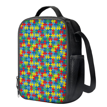 Autism Awareness Jigsaw Print Crossbody Lunch Bag