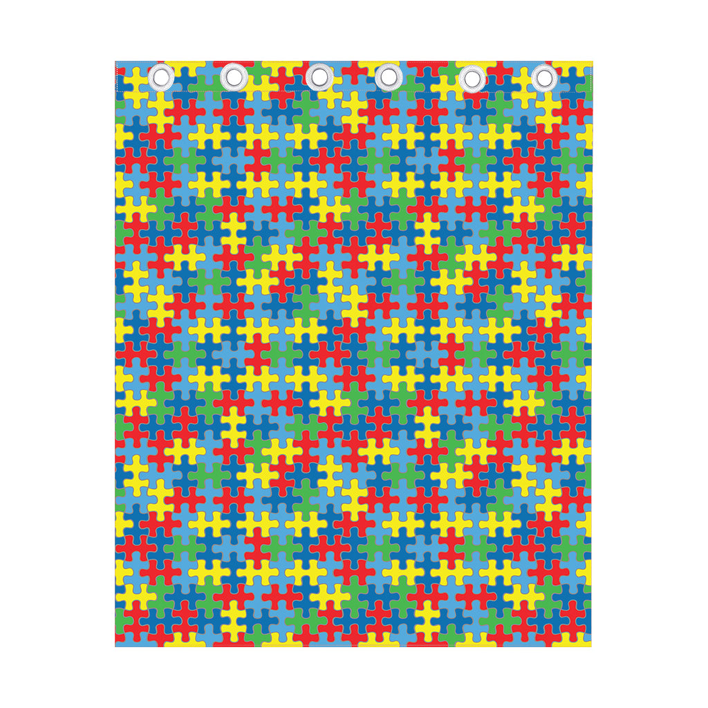 Autism Awareness Jigsaw Print Curtain