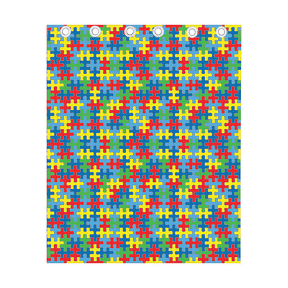 Autism Awareness Jigsaw Print Curtain