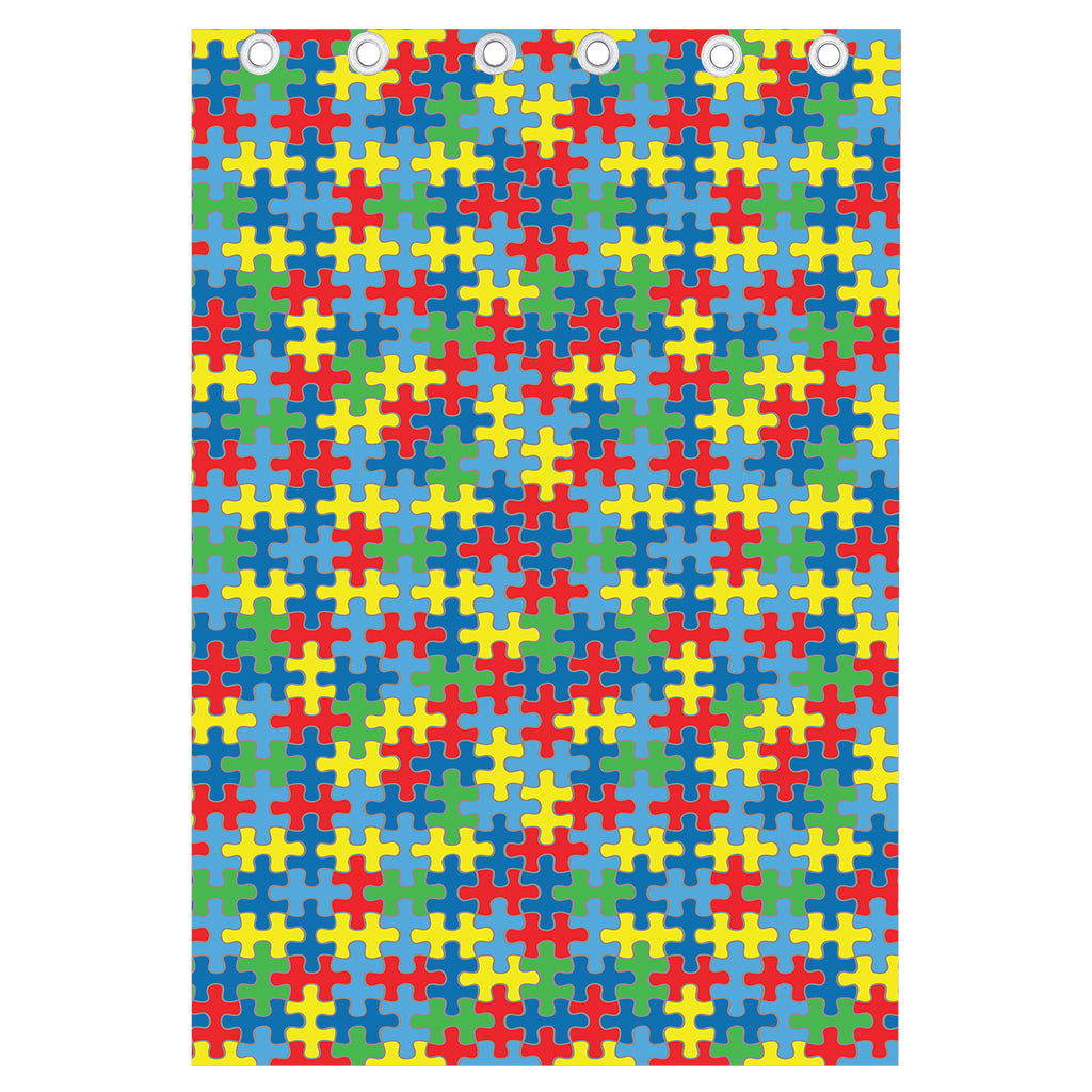 Autism Awareness Jigsaw Print Curtain