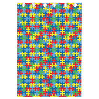 Autism Awareness Jigsaw Print Curtain