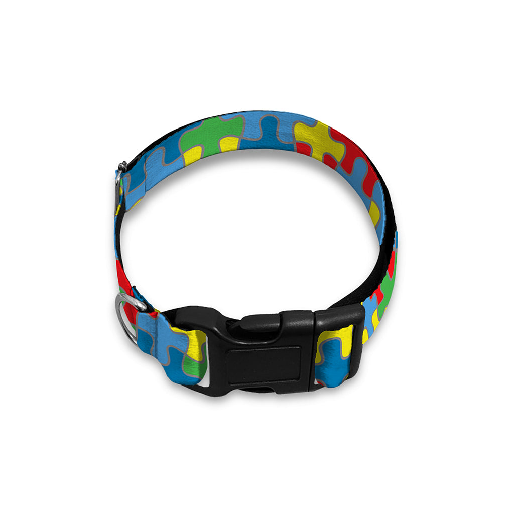 Autism Awareness Jigsaw Print Dog Collar