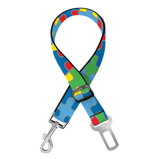 Autism Awareness Jigsaw Print Dog Seat Belt