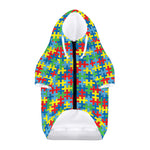 Autism Awareness Jigsaw Print Dog Zip Up Hoodie