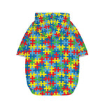 Autism Awareness Jigsaw Print Dog Zip Up Hoodie