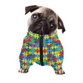 Autism Awareness Jigsaw Print Dog Zip Up Jacket