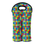 Autism Awareness Jigsaw Print Double Neoprene Wine Tote