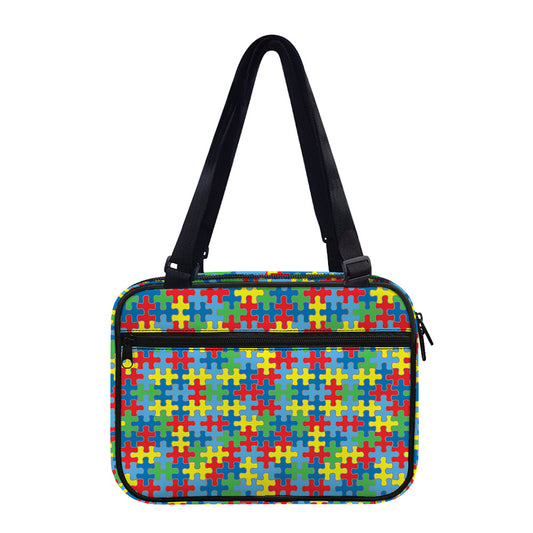 Autism Awareness Jigsaw Print Double Strap Bible Bag