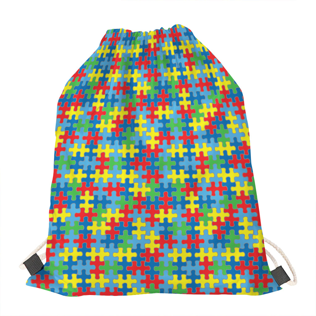 Autism Awareness Jigsaw Print Drawstring Bag