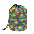 Autism Awareness Jigsaw Print Drawstring Makeup Bag