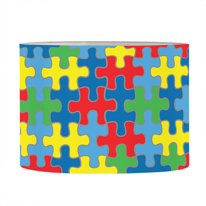 Autism Awareness Jigsaw Print Drum Lamp Shade
