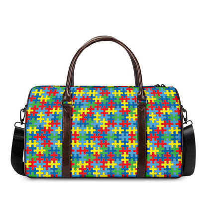 Autism Awareness Jigsaw Print Duffle Bag