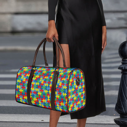 Autism Awareness Jigsaw Print Duffle Bag