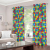 Autism Awareness Jigsaw Print Extra Wide Grommet Curtains