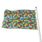 Autism Awareness Jigsaw Print Flag