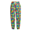 Autism Awareness Jigsaw Print Fleece Lined Knit Pants