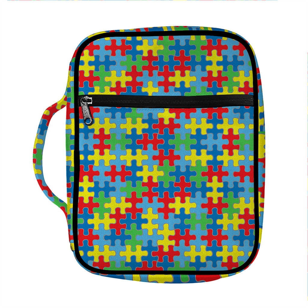 Autism Awareness Jigsaw Print Front Pocket Bible Bag