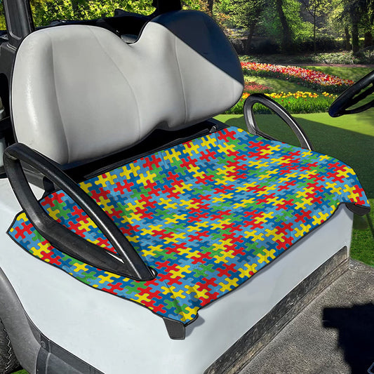Autism Awareness Jigsaw Print Golf Cart Seat Cover