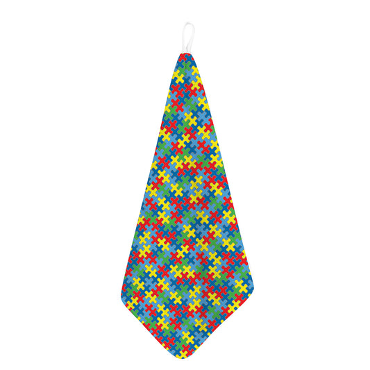 Autism Awareness Jigsaw Print Hand Towel
