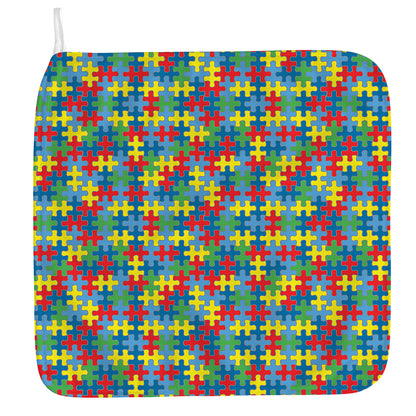 Autism Awareness Jigsaw Print Hand Towel