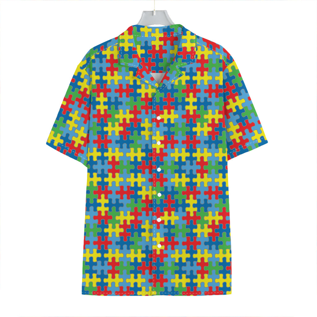 Autism Awareness Jigsaw Print Hawaiian Shirt