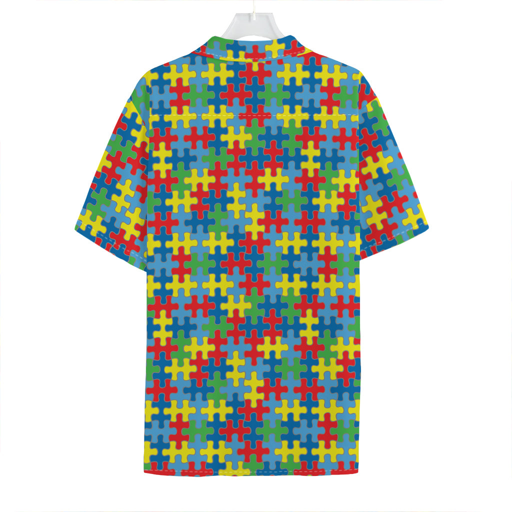 Autism Awareness Jigsaw Print Hawaiian Shirt