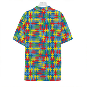 Autism Awareness Jigsaw Print Hawaiian Shirt