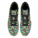 Autism Awareness Jigsaw Print High Top Leather Sneakers
