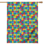 Autism Awareness Jigsaw Print House Flag