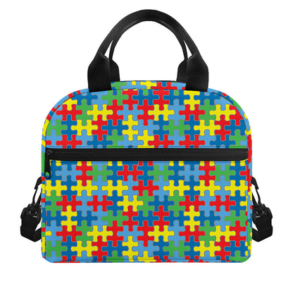 Autism Awareness Jigsaw Print Insulated Lunch Bag