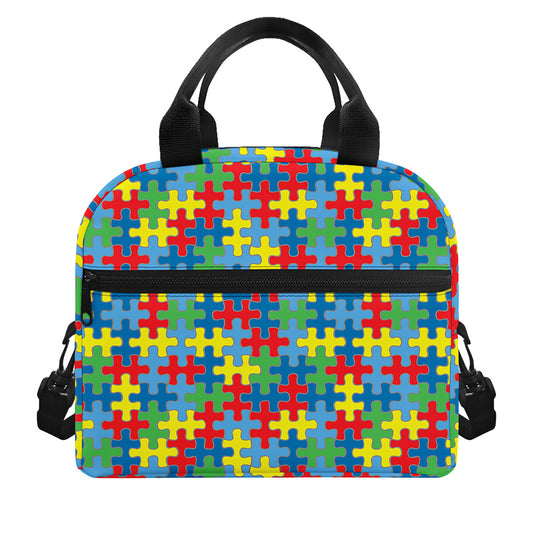 Autism Awareness Jigsaw Print Insulated Lunch Bag