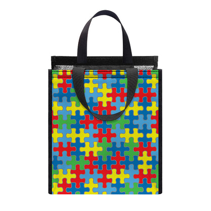 Autism Awareness Jigsaw Print Insulated Lunch Tote