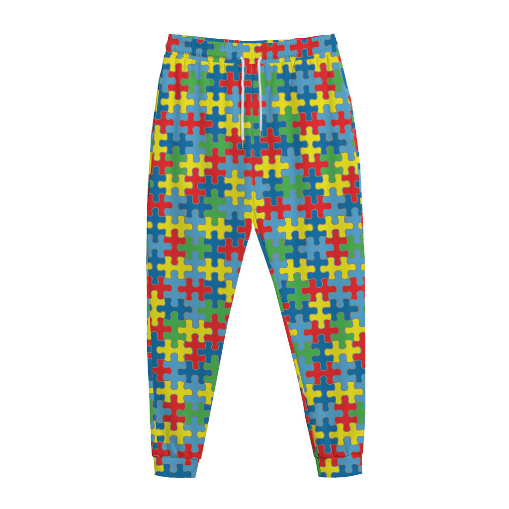 Autism Awareness Jigsaw Print Jogger Pants