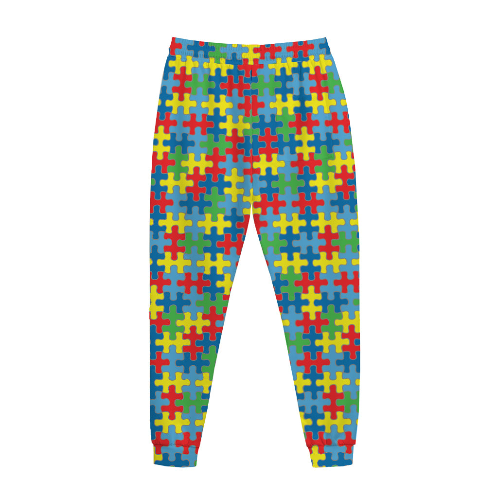 Autism Awareness Jigsaw Print Jogger Pants