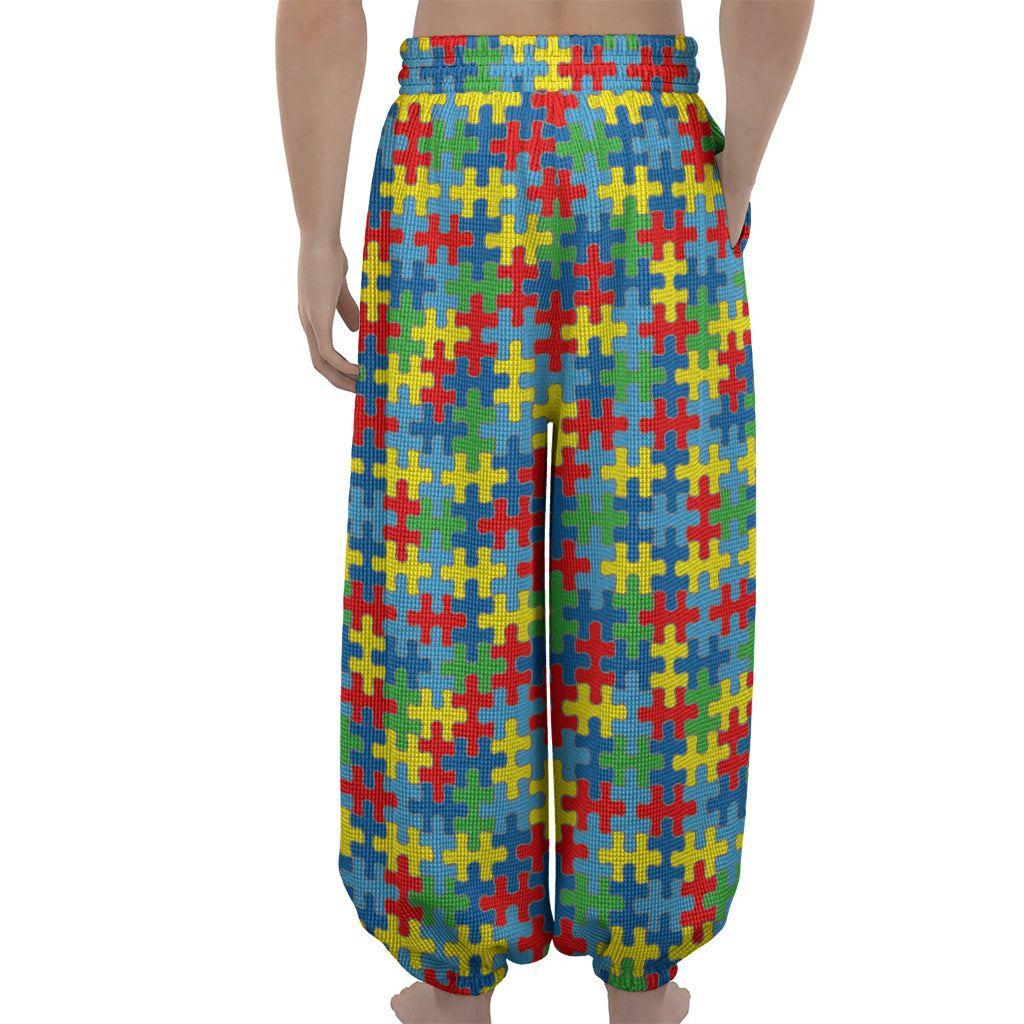 Autism Awareness Jigsaw Print Lantern Pants