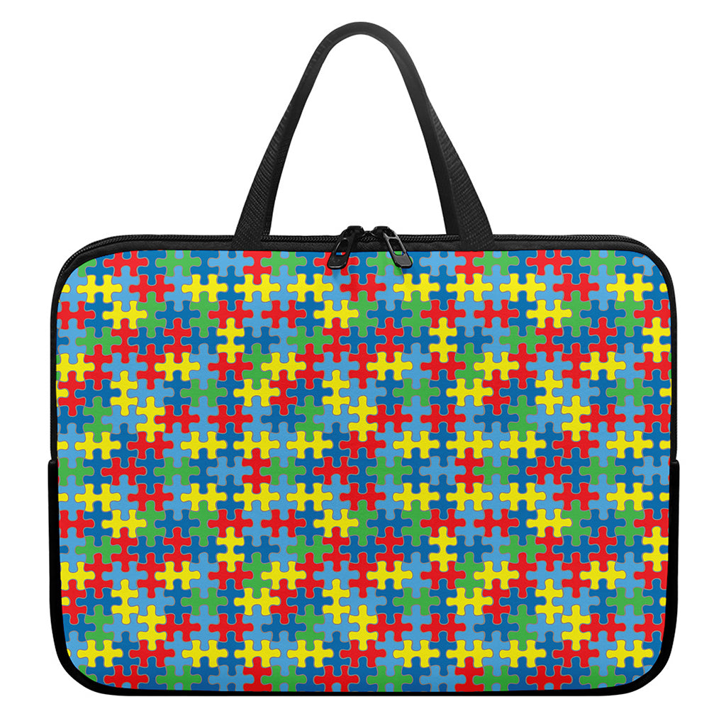 Autism Awareness Jigsaw Print Laptop Sleeve With Handle
