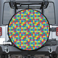 Autism Awareness Jigsaw Print Leather Spare Tire Cover