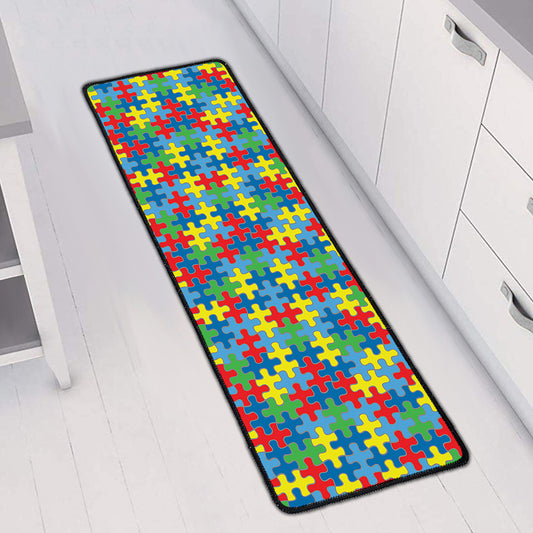 Autism Awareness Jigsaw Print Long Kitchen Mat
