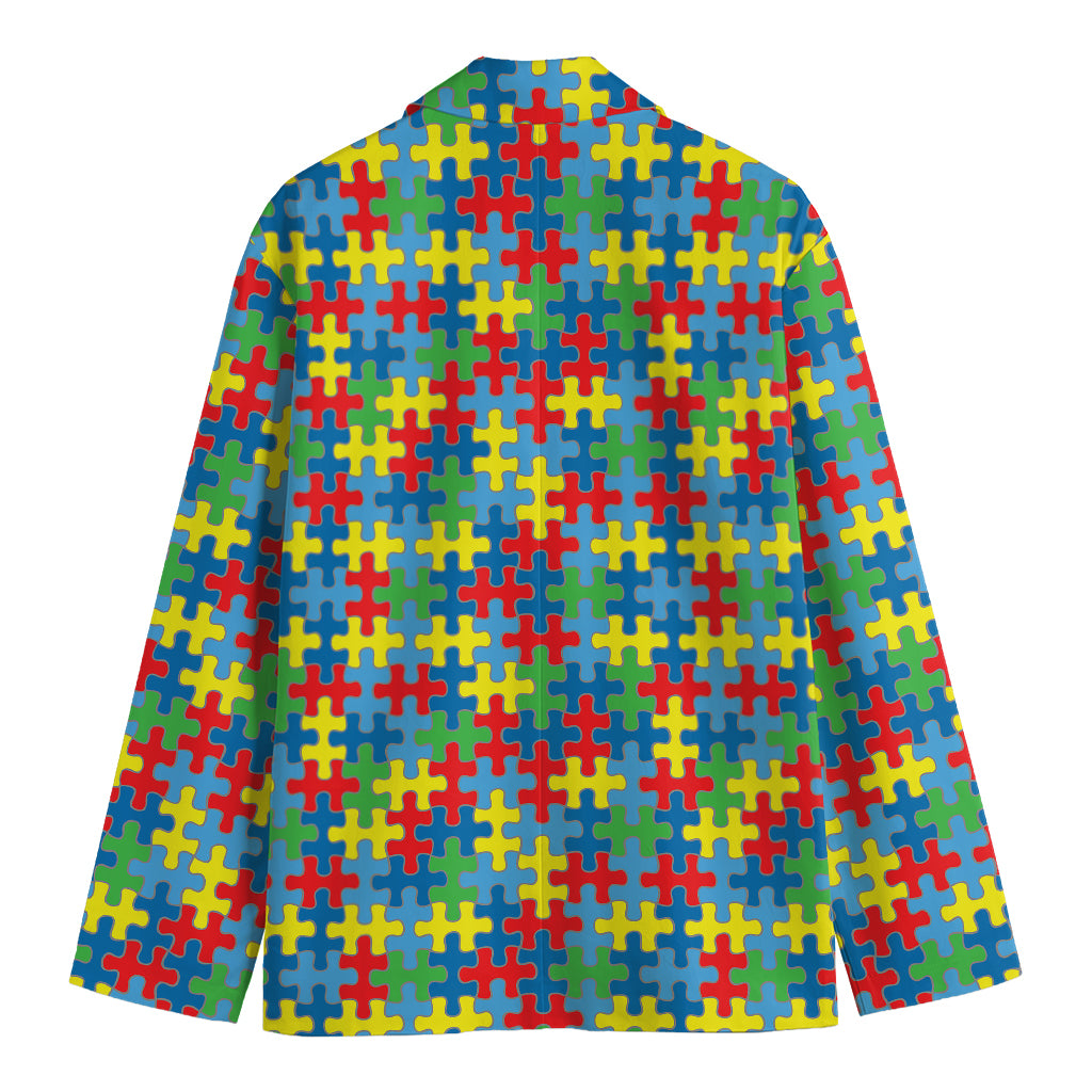 Autism Awareness Jigsaw Print Men's Blazer