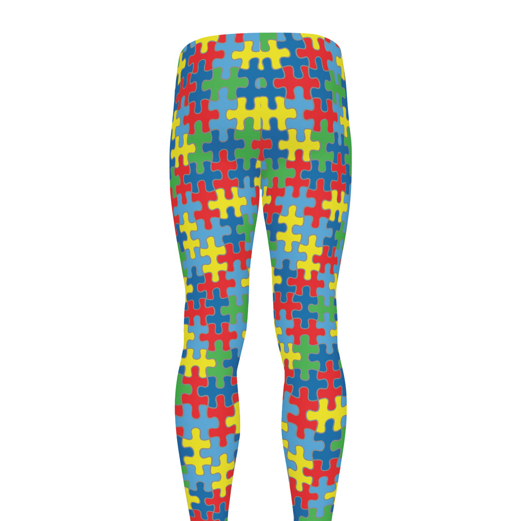 Autism Awareness Jigsaw Print Men's leggings