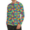 Autism Awareness Jigsaw Print Men's Long Sleeve Rash Guard