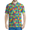 Autism Awareness Jigsaw Print Men's Polo Shirt