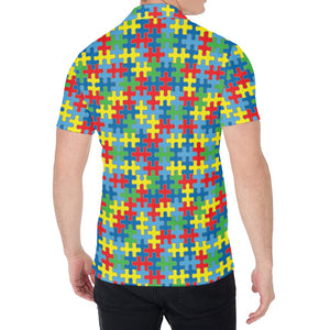 Autism Awareness Jigsaw Print Men's Shirt