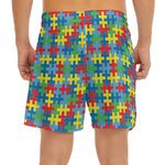 Autism Awareness Jigsaw Print Men's Split Running Shorts