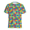 Autism Awareness Jigsaw Print Men's Sports T-Shirt