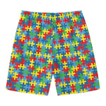 Autism Awareness Jigsaw Print Men's Swim Trunks