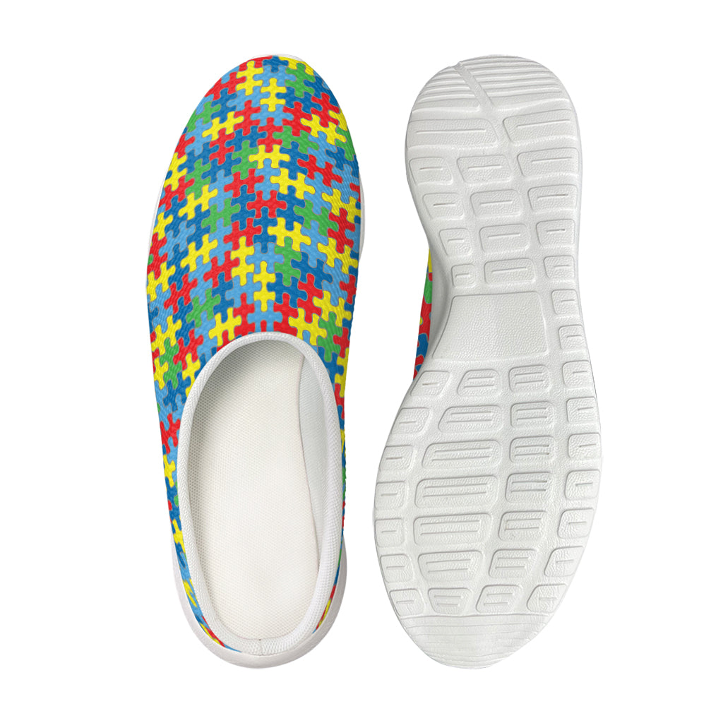 Autism Awareness Jigsaw Print Mesh Casual Shoes